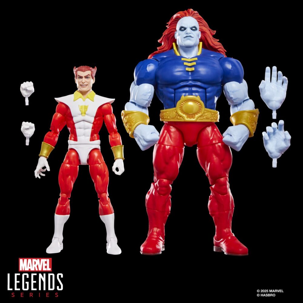 Starfox & champion of the universe marvel legends series. Hasbro suma a la colección marvel legends series este pack de dos figuras articuladas de starfox (también conocido como eros) y de champion of the universe (campeón del universo en españa), inspirados en su apariencia en los cómics de "marvel". Miden 15 cm, cuentan con más de 20 puntos de articulación y un detallado diseño premium fiel a los personajes. El set incluye como accesorios 2x manos alternativas para starfox y otras 2x manos adicionales para champion of the universe. Se presentan en una caja con ventana ideal para exhibición. Unidades limitadas.