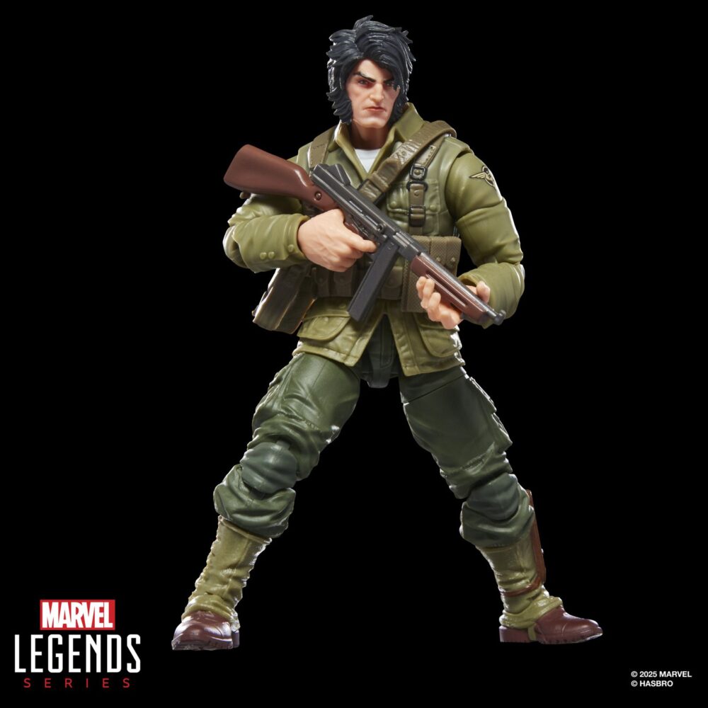 Wolverine wwii logan x-men marvel legends series (executioner baf). Hasbro añade a su colección marvel legends series la figura de wolverine (lobezno en españa) inspirada en su aspecto como logan cuando combatió durante la segunda guerra mundial en los cómics de marvel. Esta figura articulada mide 15 cm y cuenta con un esculpido de alta calidad y más de 20 puntos de articulación para recrear poses dinámicas. Incluye 2x manos con garras, 1x mano adicional, 1x cabeza alternativa, 1x cuchillo, 1x bolso y 1x arma. Se presenta en una caja con ventana. Unidades limitadas.