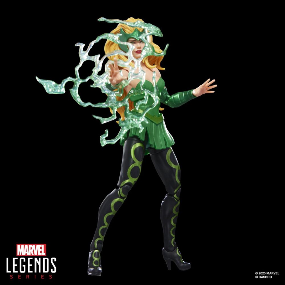 Enchantress thor marvel legends series (executioner baf). Hasbro presenta dentro de la colección marvel legends series la figura de enchantress (encantadora en españa), inspirada en su aparición en los cómics de marvel. Esta figura articulada mide 15 cm incluye 2x manos y 1x efecto de magia, además de 1x torso de una figura adicional. Colecciona el resto de personajes de esta serie para conseguir todas las piezas necesarias para montar la figura de executioner. Todo se presenta en una caja con ventana. Unidades limitadas.