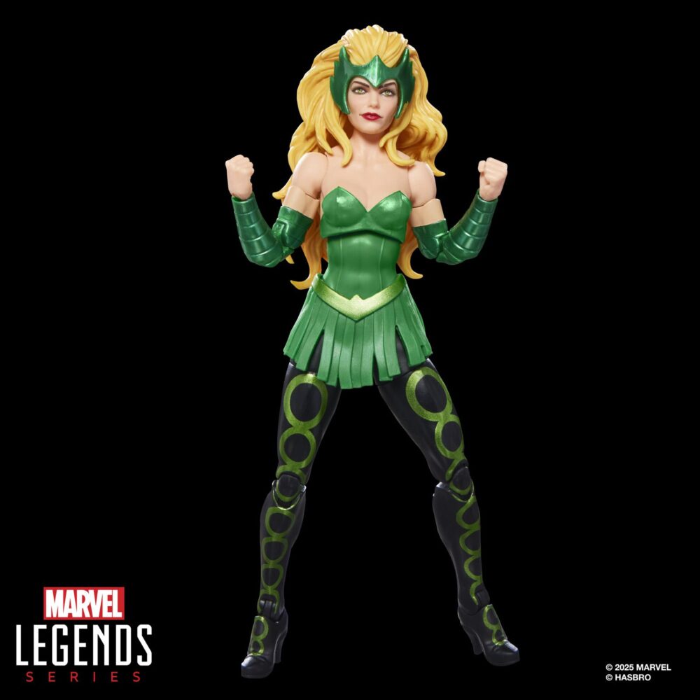 Enchantress thor marvel legends series (executioner baf). Hasbro presenta dentro de la colección marvel legends series la figura de enchantress (encantadora en españa), inspirada en su aparición en los cómics de marvel. Esta figura articulada mide 15 cm incluye 2x manos y 1x efecto de magia, además de 1x torso de una figura adicional. Colecciona el resto de personajes de esta serie para conseguir todas las piezas necesarias para montar la figura de executioner. Todo se presenta en una caja con ventana. Unidades limitadas.