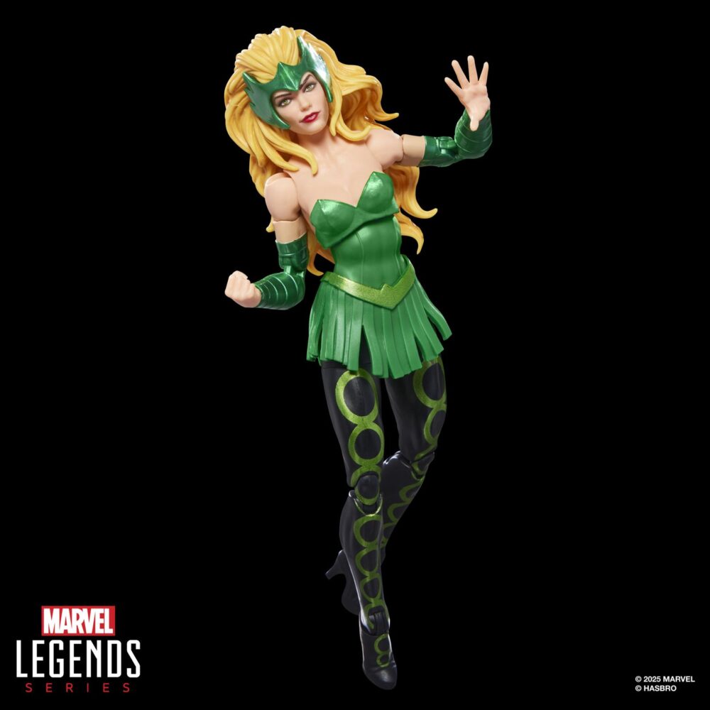Enchantress thor marvel legends series (executioner baf). Hasbro presenta dentro de la colección marvel legends series la figura de enchantress (encantadora en españa), inspirada en su aparición en los cómics de marvel. Esta figura articulada mide 15 cm incluye 2x manos y 1x efecto de magia, además de 1x torso de una figura adicional. Colecciona el resto de personajes de esta serie para conseguir todas las piezas necesarias para montar la figura de executioner. Todo se presenta en una caja con ventana. Unidades limitadas.