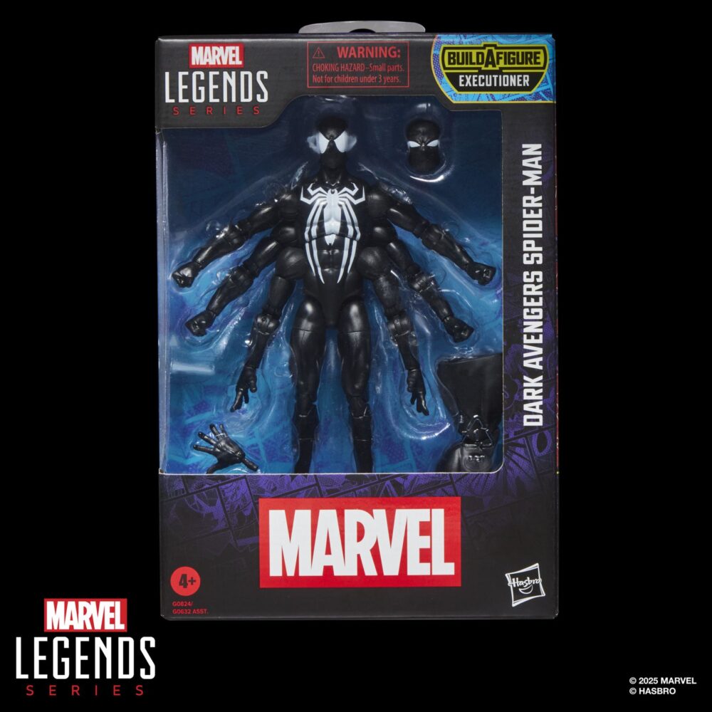 Dark avengers spider-man marvel legends series (executioner baf). Hasbro lanza dentro de la colección marvel legends series la figura de ai apaec como el spider-man que forma parte de los "dark avengers" ("vengadores oscuros" en españa) de marvel comics. Mide 15 cm y cuenta de más de 20 puntos de articulación con sus característicos 6 brazos, lo que permite crear poses dinámicas. Incluye 1x cabeza alternativa y 1x par de manos, además de 1x pierna de una figura adicional. Colecciona el resto de personajes de esta serie para conseguir todas las piezas necesarias para montar la figura de executioner. Todo se presenta en una caja con ventana. Unidades limitadas.