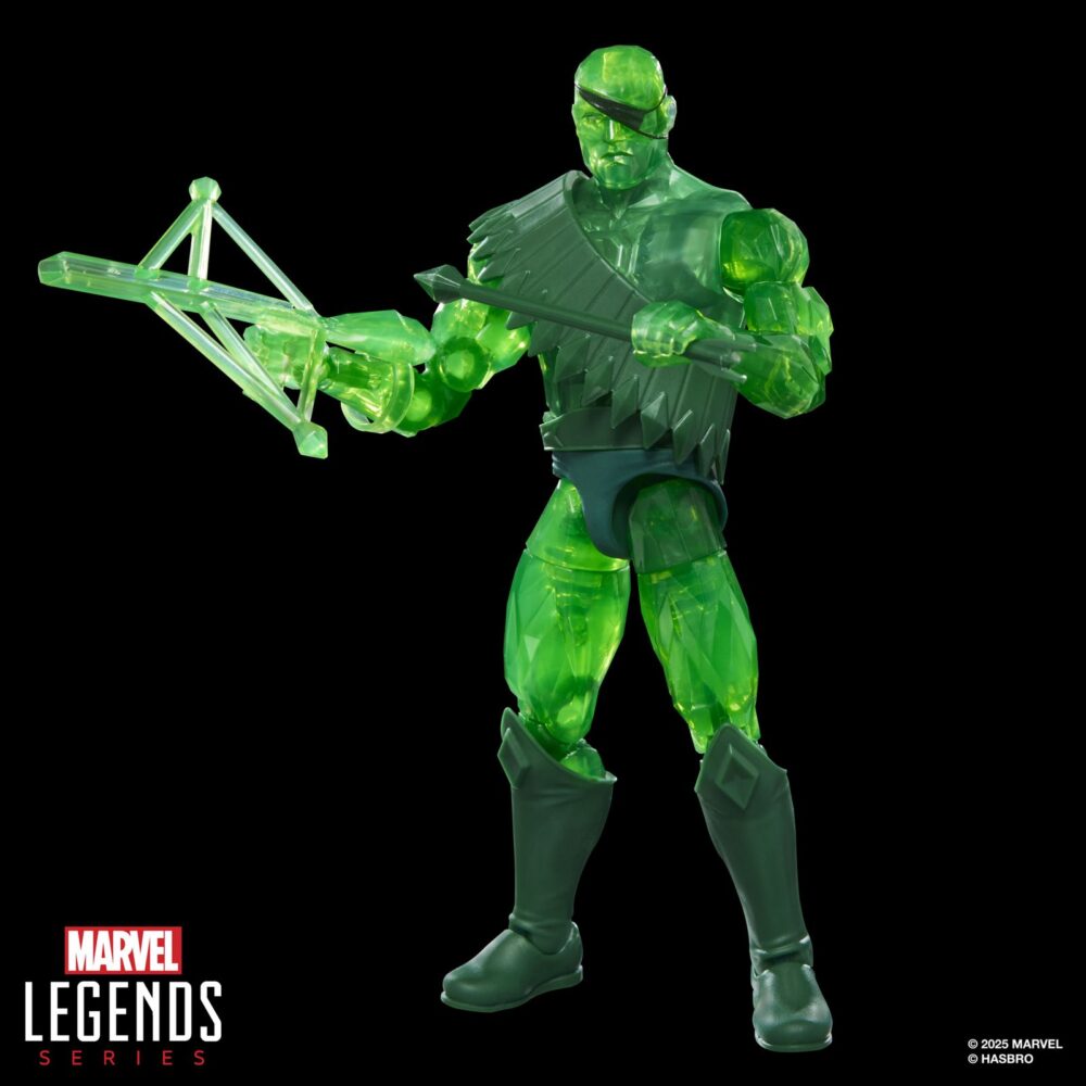 Warbow saga of crystar marvel legends series (executioner baf). Hasbro añade a su línea marvel legends series la figura del guerrero warbow, inspirada en su aparición en los comics "saga of crystar" de marvel. Esta figura articulada de 15 cm reproduce con precisión los rasgos del personaje y viene acompañada de 2x manos intercambiables y 1x ballesta, además de 1x brazo y 1x mano derecha de una figura adicional. Colecciona el resto de personajes de esta serie para conseguir todas las piezas necesarias para montar la figura de executioner. Todo se presenta en una caja con ventana. Unidades limitadas.