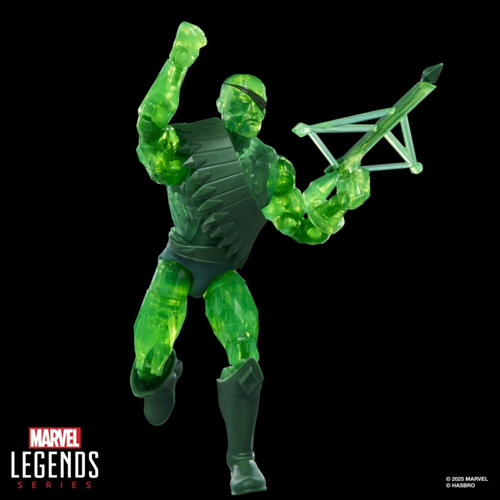 Warbow saga of crystar marvel legends series (executioner baf). Hasbro añade a su línea marvel legends series la figura del guerrero warbow, inspirada en su aparición en los comics "saga of crystar" de marvel. Esta figura articulada de 15 cm reproduce con precisión los rasgos del personaje y viene acompañada de 2x manos intercambiables y 1x ballesta, además de 1x brazo y 1x mano derecha de una figura adicional. Colecciona el resto de personajes de esta serie para conseguir todas las piezas necesarias para montar la figura de executioner. Todo se presenta en una caja con ventana. Unidades limitadas.