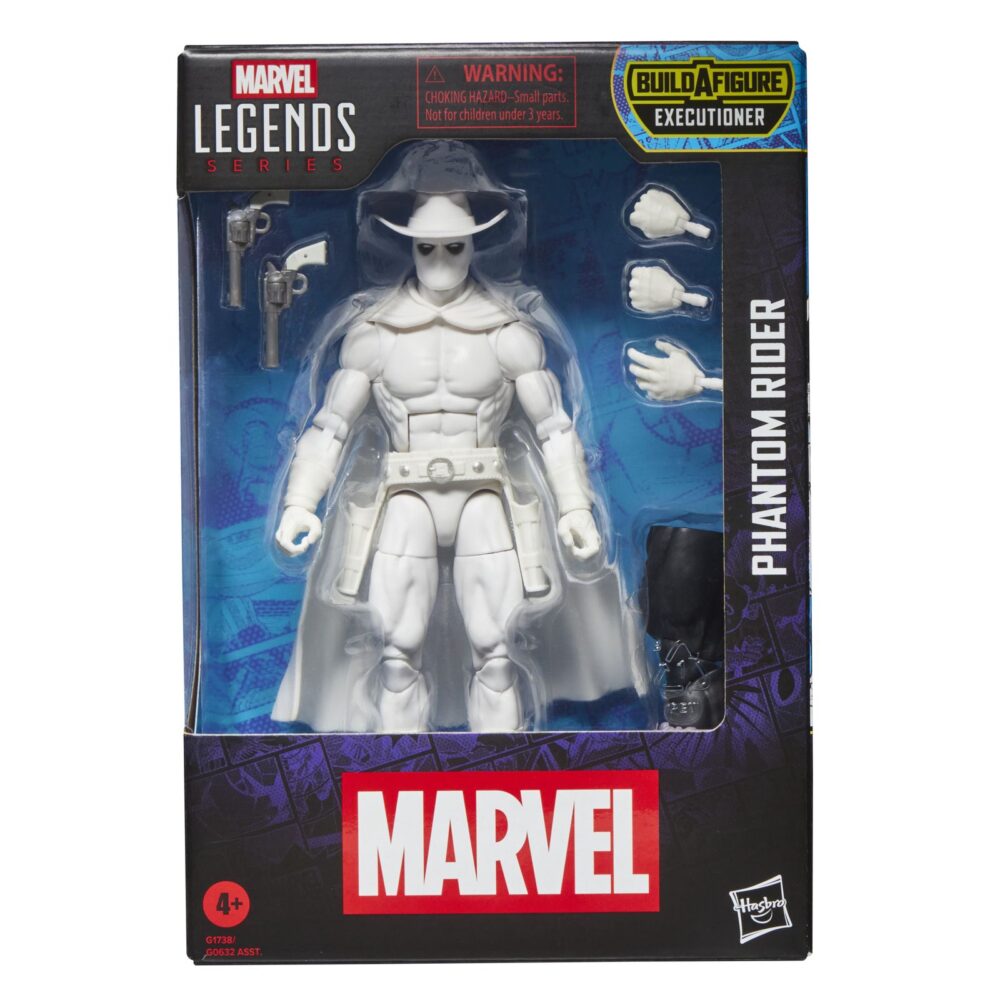 PHANTOM RIDER GHOST RIDER MARVEL LEGENDS SERIES (EXECUTIONER BAF). Hasbro añade a su línea Marvel Legends Series la figura del guerrero Warbow, inspirada en su aparición en los comics "Saga of Crystar" de Marvel. Esta figura articulada de 15 cm reproduce con precisión los rasgos del personaje y viene acompañada de 2x manos intercambiables y 1x ballesta, además de 1x brazo y 1x mano derecha de una figura adicional. Colecciona el resto de personajes de esta serie para conseguir todas las piezas necesarias para montar la figura de Executioner. Todo se presenta en una caja con ventana. UNIDADES LIMITADAS.