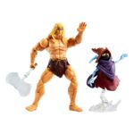 HE-MAN MASTERS DEL UNIVERSO ORIGEN. ¡Por el poder de Grayskull! La serie animada de Netflix Masters of the Universe: Revelation supone un regreso radical a Eternia, y la colección Masterverse da vida al reinicio con figuras de acción igualmente radicales. Cada figura de lujo mide aproximadamente 18 cm de altura y está diseñada con un alto nivel de detalle que encantará a los fans. Savage He-Man tiene más de 30 puntos de articulación y viene con manos intercambiables y múltiples accesorios para crear historias épicas y exhibirlas. Savage He-Man también viene con su amigo trollano Orko, que parece flotar sobre una base transparente.