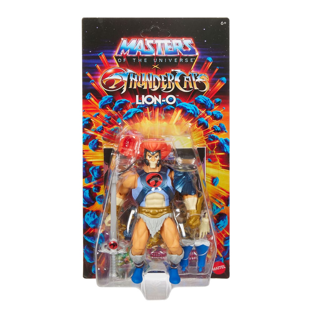 Lion-o masters del universo x thundercats origins.  el señor de los thundercats, lucha contra las antiguas fuerzas del mal desde la tercera tierra hasta la tercera eternia. Masters of the universe y thundercats, dos icónicas marcas de figuras de acción de los 80, se unen para dar vida a una emocionante y nostálgica colaboración. Los personajes clave de thundercats se reinterpretan al estilo eterniano, y los de masters of the universe se interpretan al estilo de thundercats. Estos juguetes motu origins, a escala de 14 cm, cuentan con 16 puntos de articulación y detalles de lujo con armadura, accesorios y partes modulares. Incluye un minicómic crossover para contextualizar la historia. Estos juguetes son imprescindibles para los fans nostálgicos de thundercats y motu. Cada figura se vende por separado y está sujeta a disponibilidad. Los colores y la decoración pueden variar.