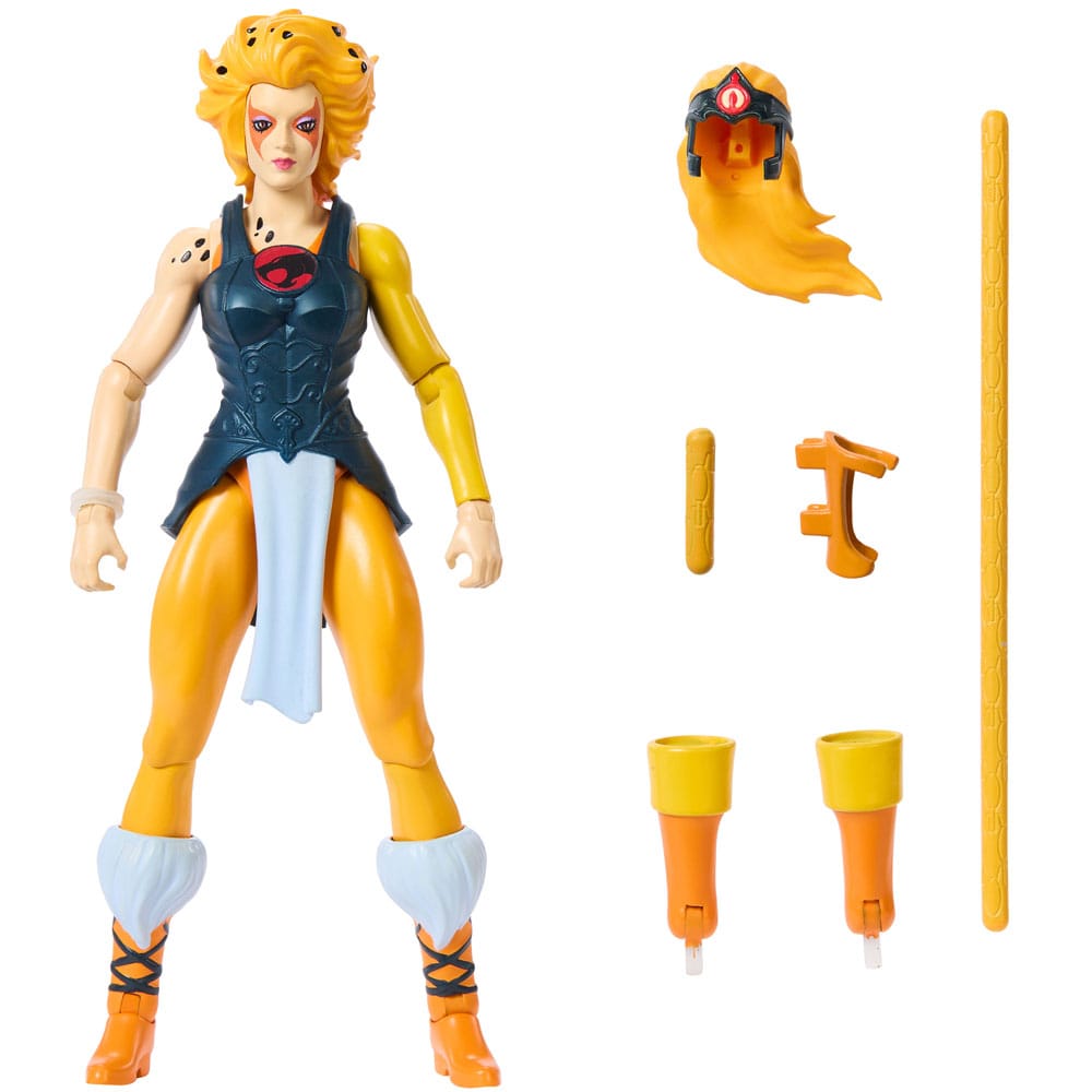 Cheetara masters del universo x thundercats origins.  ¡cuidado, fuerzas del mal! Nada en el universo puede igualar la velocidad de la feroz guerrera de los thundercats, cheetara. Masters of the universe y thundercats, dos icónicas marcas de figuras de acción de los 80, se unen para dar vida a una emocionante y nostálgica colaboración. Los personajes clave de thundercats se reinterpretan al estilo eterniano, y los de masters of the universe se interpretan al estilo de thundercats. Estos juguetes motu origins, a escala de 14 cm, cuentan con 16 puntos de articulación y detalles de lujo con armadura, accesorios y partes modulares. Incluye un minicómic crossover para contextualizar la historia. Estos juguetes son imprescindibles para los fans nostálgicos de thundercats y motu. Cada figura se vende por separado y está sujeta a disponibilidad. Los colores y la decoración pueden variar.