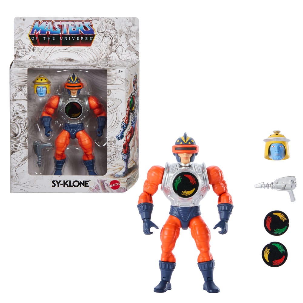 Sketchbook series: sy-klone masters del universo origen.  ¡es un momento emocionante para ser fanático de masters of the universe! Para los fanáticos de toda la vida y para una nueva generación de niños que aman la acción y la aventura. ¡es hora de experimentar la emocionante acción y aventuras de he-man, skeletor, los secretos del castillo grayskull y mucho más!. Las figuras de esta colección miden 5,5 pulgadas de alto y tienen 16 articulaciones móviles. Son altamente articuladas para una diversión imaginativa y orientada a la acción. ¡al estilo masters of the universe! Los fanáticos de toda la vida apreciarán tanto los detalles de diseño vintage que honran la herencia de esta querida franquicia de aventuras como las actualizaciones de diseño que agregan una mirada emocionante al futuro. ¡cada figura viene con un accesorio de batalla y un mini cómic de una serie que explora nuevas historias y presenta héroes, villanos y aliados en la eterna batalla entre el bien y el mal!  a los aficionados les encantará el embalaje retro de estilo clásico.  esté atento a los nuevos personajes que están por llegar y seleccione una colección para jugar e intercambiar.