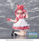AKAMI KARUBI VTUBER ESTATUA PVC PM PERCHING. Rebosante de energía felina y encanto juguetón, Akami Karubi regresa en esta animada figura de PVC de 14 cm de la línea PM de SEGA. Arrodillada, con ambas patas de gato levantadas y una amplia sonrisa, parece lista para saltar a tu corazón... o a tu estantería. Su vibrante traje de sirvienta rosa presenta detalles de huellas de patas, combinados con cintas turquesas, una cola esponjosa y guantes de gato a juego. La escultura captura su movimiento con detalles fluidos en la falda y el pelo, lo que le da a la figura una sensación de movimiento y espontaneidad. La expresión alegre y la pose hacia arriba contrastan muy bien con su versión más relajada, ofreciendo una faceta diferente de su personalidad. Perfecta para los coleccionistas que quieren inyectar una dosis de picardía kawaii a su colección, esta versión de Akami Karubi destaca por ser enérgica, brillante e innegablemente adorable.