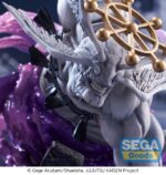 EIGHT-HANDLED SWORD DIVERGENT SILA DIVINE GENERAL MAHORAGA JUJUTSU KAISEN FIGURIZMA. El general divino Mahoraga es el shikigami más poderoso de la técnica de las diez sombras del clan Zenin. Invocarlo es un acto desesperado, incluso entre hechiceros de élite como Megumi Fushiguro. Conocido por su aterradora capacidad para adaptarse a cualquier técnica, Mahoraga es una fuerza destructiva sin igual. Esta figura de la colección Figurizm Alpha mide aproximadamente 22 cm de altura y captura a la perfección el intimidante diseño de Mahoraga. Desde su musculoso cuerpo blanco y la rueda divina similar a un halo sobre su cabeza, hasta los impresionantes efectos de energía púrpura, esta figura irradia una fuerza y una presencia abrumadoras. Imprescindible para los coleccionistas de Jujutsu Kaisen y los fans de las estatuas de batalla de gran potencia.