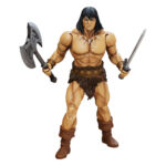 CONAN REAVER OF THE BLACK COASTS CONAN EL BÁRBARO EPIC H.A.C.K.S. FIGURA. El nombre de Conan resuena desde los brumosos riscos de su Cimmeria natal hasta las lejanas curvas de la Tierra. Si bien su fuerza física y sus rápidos reflejos lo convierten en un guerrero formidable, su sabiduría y astucia rivalizan incluso con sus enemigos más sofisticados. La huida de Conan de la ley en Argos y su consiguiente salto a bordo de una galera que zarpaba, un acto impulsado por la desesperación y la voluntad de sobrevivir. Esta decisión impulsiva lo lleva directamente al camino de Belit, la formidable y enigmática «Reina de la Costa Negra». Este encuentro no es solo un choque de espadas, sino de almas; dos fuerzas formidables que reconocen un espíritu afín en el otro. Belit, con su presencia imponente y su apasionada declaración: «Soy Belit, reina de la costa negra. Oh, tigre del Norte... ¡sé mi rey!», ofrece a Conan no solo una alianza, sino una posición de igualdad en su mundo de piratería y aventura. Esta representación a escala 1:12 está diseñada para mostrar la huida de Conan de la corte de Argos, su etapa como saqueador a bordo del Tigress y, finalmente, la muerte de su amada Bêlit. Incluye: 2 retratos, cabello con casco, cabello, cota de malla, hacha de doble filo, zweihander, espada de armas, vaina de espada, escudo con tachuelas, brazales con cresta de león, brazales de bronce, cinturón blindado forrado de piel, 3 juegos de manos.