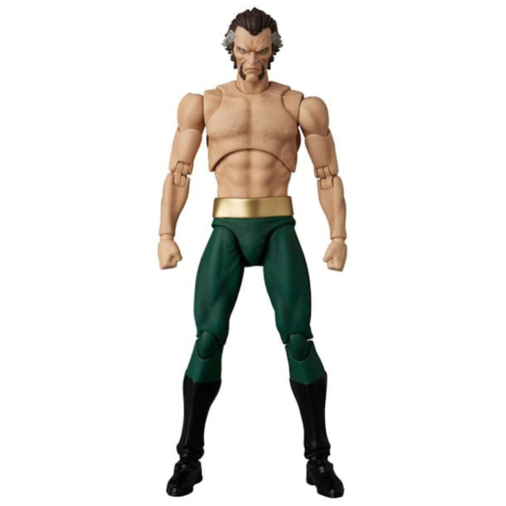 Ra´s al ghul (batman: hush) dc comics figura mafex. En el universo dc comics, ra's al ghul es el líder de la liga de asesinos, un extremista centenario que a menudo se enfrenta a batman en nombre de su visión radical del mundo. Esta figura oficial de ra's al ghul mide unos 16 cm de altura y forma parte de la línea miracle action figure (mafex). Fabricada por medicom toy, destaca su complexión de luchador esbelto y su imponente presencia, lista para un enfrentamiento. Ra's es un estratega frío dispuesto a sacrificar ciudades enteras por lo que considera el bien mayor del planeta, al tiempo que ve a batman como un posible sucesor y como un enemigo. Su relación es una mezcla de respeto, rivalidad y conflicto constante, lo que lo convierte en uno de los enemigos más memorables del caballero oscuro. La figura refleja esta naturaleza con varias cabezas intercambiables que van desde un ceño fruncido hasta una expresión de grito, lo que te permite exhibirlo como el cerebro calculador o el guerrero listo para la batalla. En cuanto al diseño, la figura muestra a ra con el torso desnudo, con músculos definidos y un sutil vello corporal esculpido en todo el torso. Lleva pantalones ajustados de color verde sujetos por un cinturón dorado, combinados con unas altas botas negras brillantes. Su cabeza presenta un cabello oscuro peinado hacia atrás con canas en las sienes, además de sus distintivas patillas y bigote que acentúan sus severas expresiones faciales. La figura viene con una larga espada plateada con una guarda dorada, y su cuerpo altamente articulado permite colocarla fácilmente en poses dinámicas de lucha con espada, manteniéndola estable en su soporte.