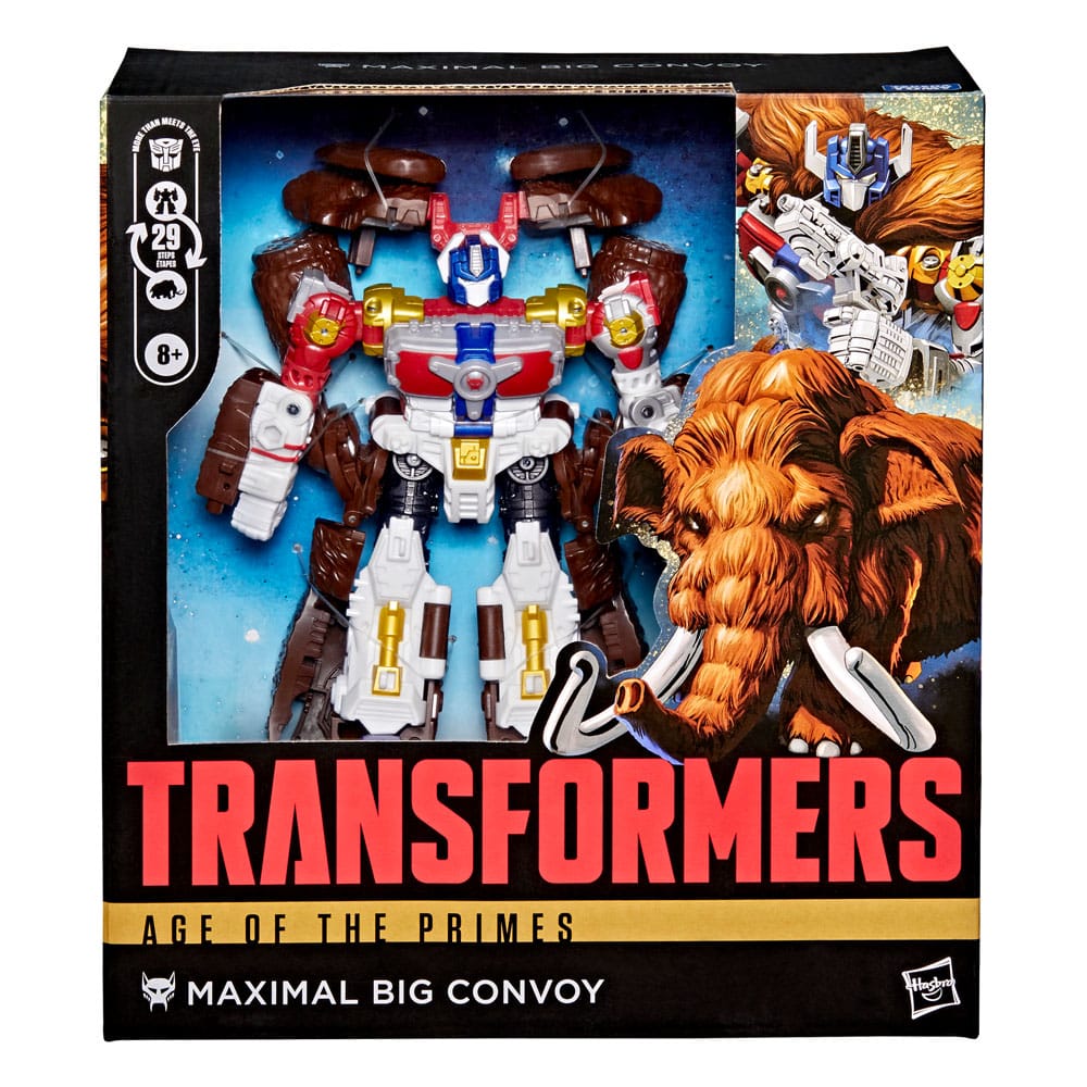 Maximal big convoy tranformers: age of the primes deluxe class. ¡disfruta del épico universo de los robots transformers con la figura transformers de maximal big convoy! Esta figura leader class de 16,5 cm se convierte de robot en mamut en 29 pasos. Con una avanzada articulación y accesorios removibles como su icónico gran cañón, un arma, misiles y colmillos removibles, la figura de acción de maximal big convoy es una excelente adición a toda colección. Busca otros juguetes transformers age of the primes coleccionables (se venden por separado, sujeto a disponibilidad) de personajes como razorclaw, the thirteen alpha trion, junkion jalopy y otros para formar una colección que es mucho más de lo que se ve a simple vista.