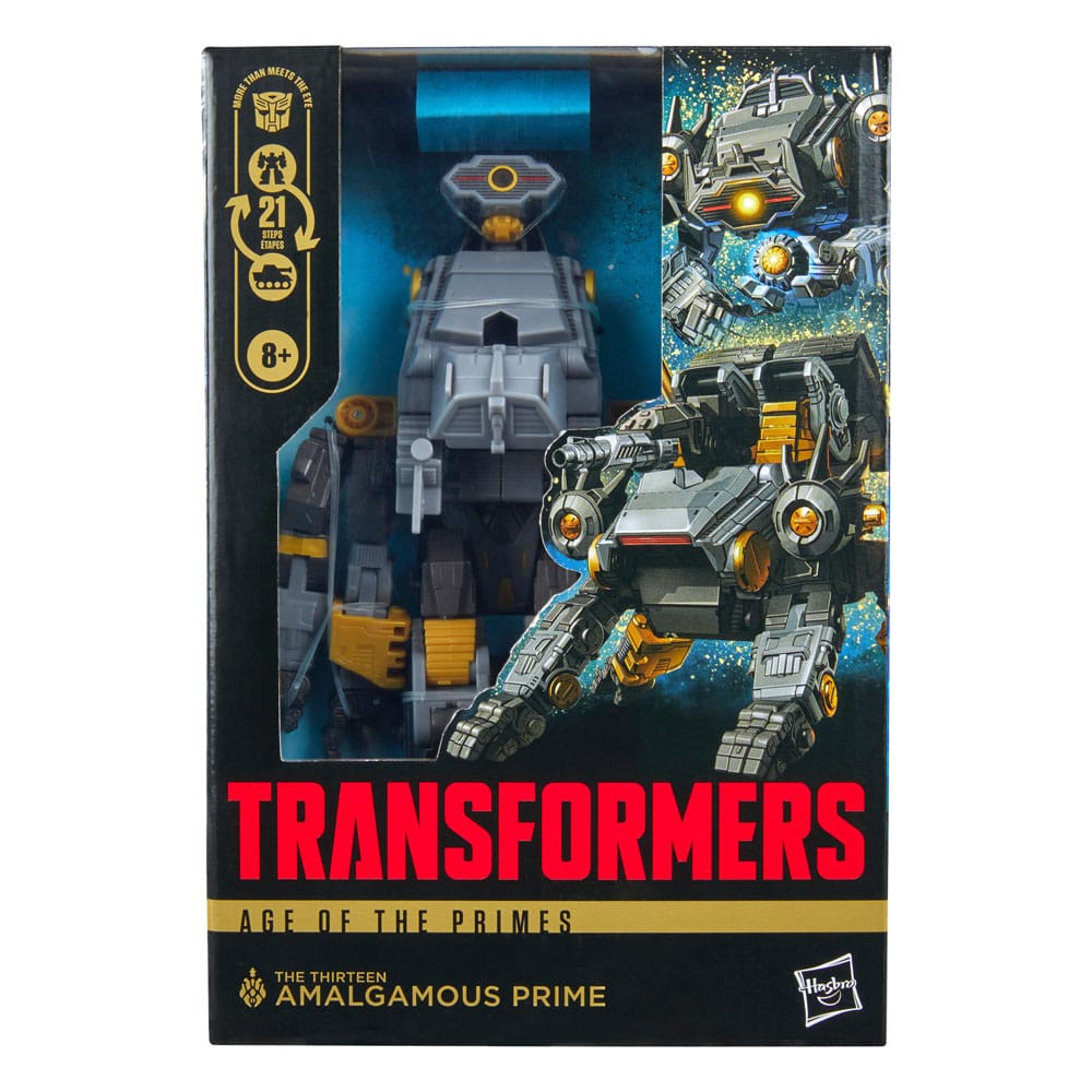 Amalgamous prime tranformers: age of the primes deluxe class. ¡disfruta del épico universo de los robots transformers con la figura de the thirteen amalgamous prime! Esta figura voyager class de 14 cm se convierte de robot en tanque araña en 21 pasos y se puede dividir en una variedad de armas y vehículos de menor tamaño. Con avanzada articulación y accesorios removibles como un orbe y una guadaña, esta figura transformers es una excelente adición a toda colección. Busca otros juguetes transformers age of the primes coleccionables (se venden por separado, sujeto a disponibilidad) de personajes como maximal big convoy, combaticon brawl, junkion wreck-gar y otros para formar una colección que es mucho más de lo que se ve a simple vista.
