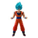 SUPER SAIYAN GOD SUPER SON GOKU BLUE POWER TRANSCENDING LIMITS DRAGON BALL SUPER SH FIGUARTS. mide unos 15 cm de altura y forma parte de la línea S.H.Figuarts de Tamashii Nations