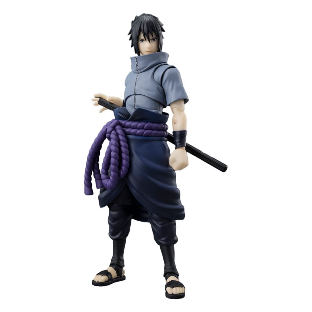 SASUKE UCHIHA SOLITARY SHINOBI SH FIGUARTS. figura oficial de Sasuke Uchiha, Shinobi solitario, mide unos 15 cm de altura y pertenece a la línea S.H.Figuarts de Tamashii Nations.