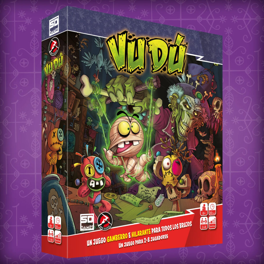 VUDÚ. Juego de tablero de 2 a 8 jugadores y de 30 minutos de duración.