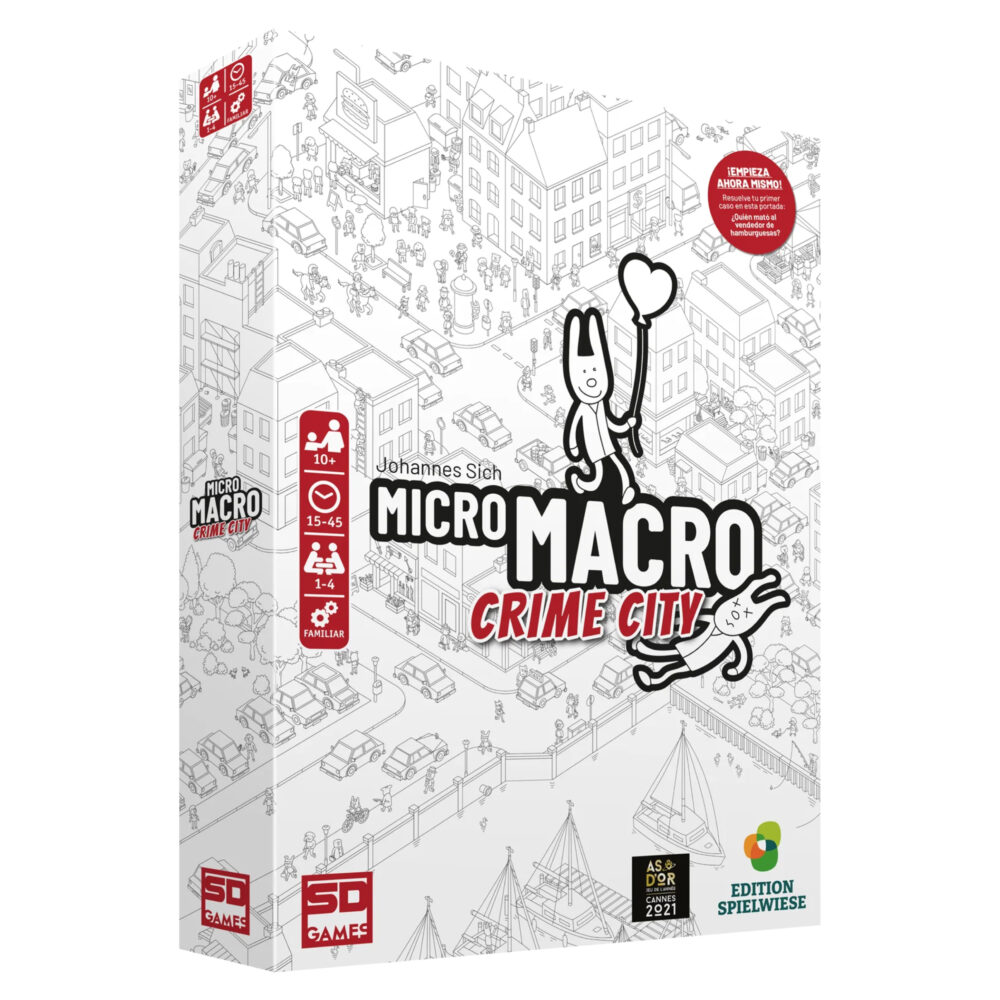 MICROMACRO CRIME CITY SD GAMES. Juego de mesa de 1 a 4 jugadores y de 15 a 45 minutos de duración. A partir de 10 años.