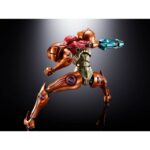SAMUS ARAN PRIME METROID PRIME 4 BEYOND CHOGOKIN. una pieza oficial de metal de unos 21 cm de altura, con iluminación LED incorporada.