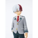 ADOKENATTE SHOTO TODOROKI MY HERO ACADEMIA ESTATUA. figura oficial de PVC lo muestra con su uniforme escolar y mide unos 14 cm de altura.