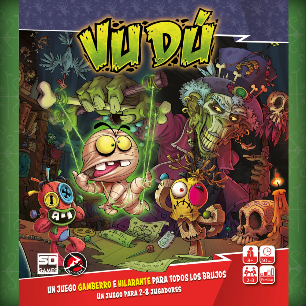 VUDÚ. Juego de tablero de 2 a 8 jugadores y de 30 minutos de duración.