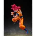 SUPER SAIYAN GOD SON GOKU GOD AURA DRAGON BALL SUPER S.H. FIGUARTS. La figura oficial mide unos 15 cm de altura y forma parte de la línea S.H.Figuarts de Tamashii Nations