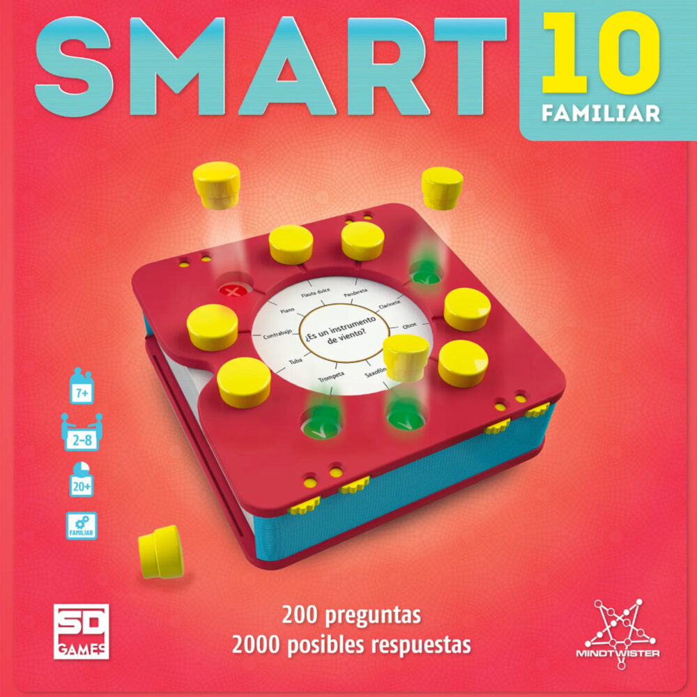 SMART 10 FAMILIAR SD GAMES. Juego de mesa de 2 a 8 jugadores y de 20 minutos de duración. A partir de 7 años.