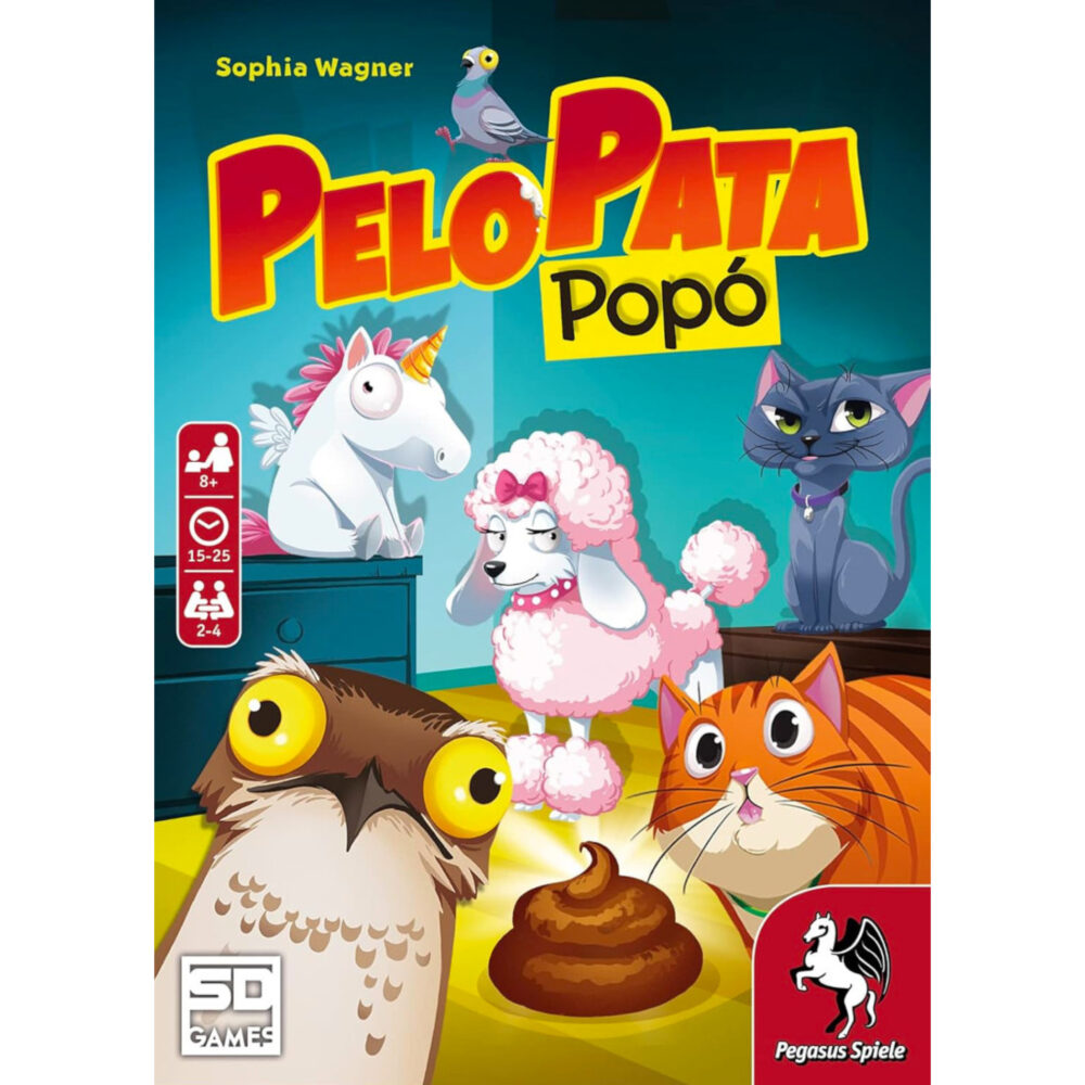 PELO PATA POPÓ SD GAMES. Juego de mesa de 2 a 4 jugadores y de 15 a 20 minutos de duración. A partir de 8 años