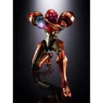 SAMUS ARAN PRIME METROID PRIME 4 BEYOND CHOGOKIN. una pieza oficial de metal de unos 21 cm de altura, con iluminación LED incorporada.