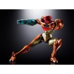 SAMUS ARAN PRIME METROID PRIME 4 BEYOND CHOGOKIN. una pieza oficial de metal de unos 21 cm de altura, con iluminación LED incorporada.