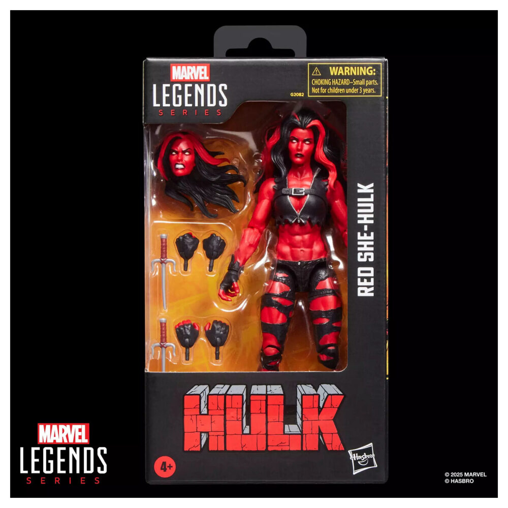Hasbro presenta a la colección Marvel Legends Series esta figura de Betty Ross Banner transformada en Red She-Hulk (Hulka Roja en España) inspirada en su aparición en los cómics de "Hulk".