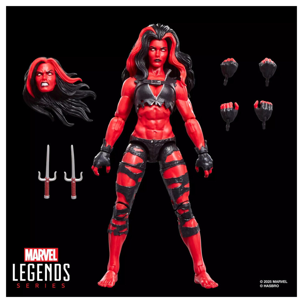 Hasbro presenta a la colección Marvel Legends Series esta figura de Betty Ross Banner transformada en Red She-Hulk (Hulka Roja en España) inspirada en su aparición en los cómics de "Hulk".