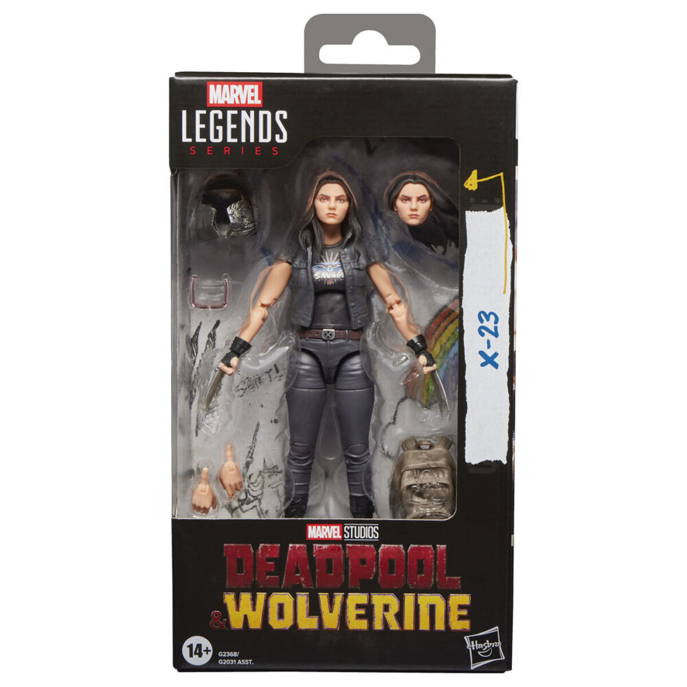 X-23 DEADPOOL & WOLVERINE MARVEL LEGENDS SERIES. figura Marvel coleccionable tiene una escala de 15 cm