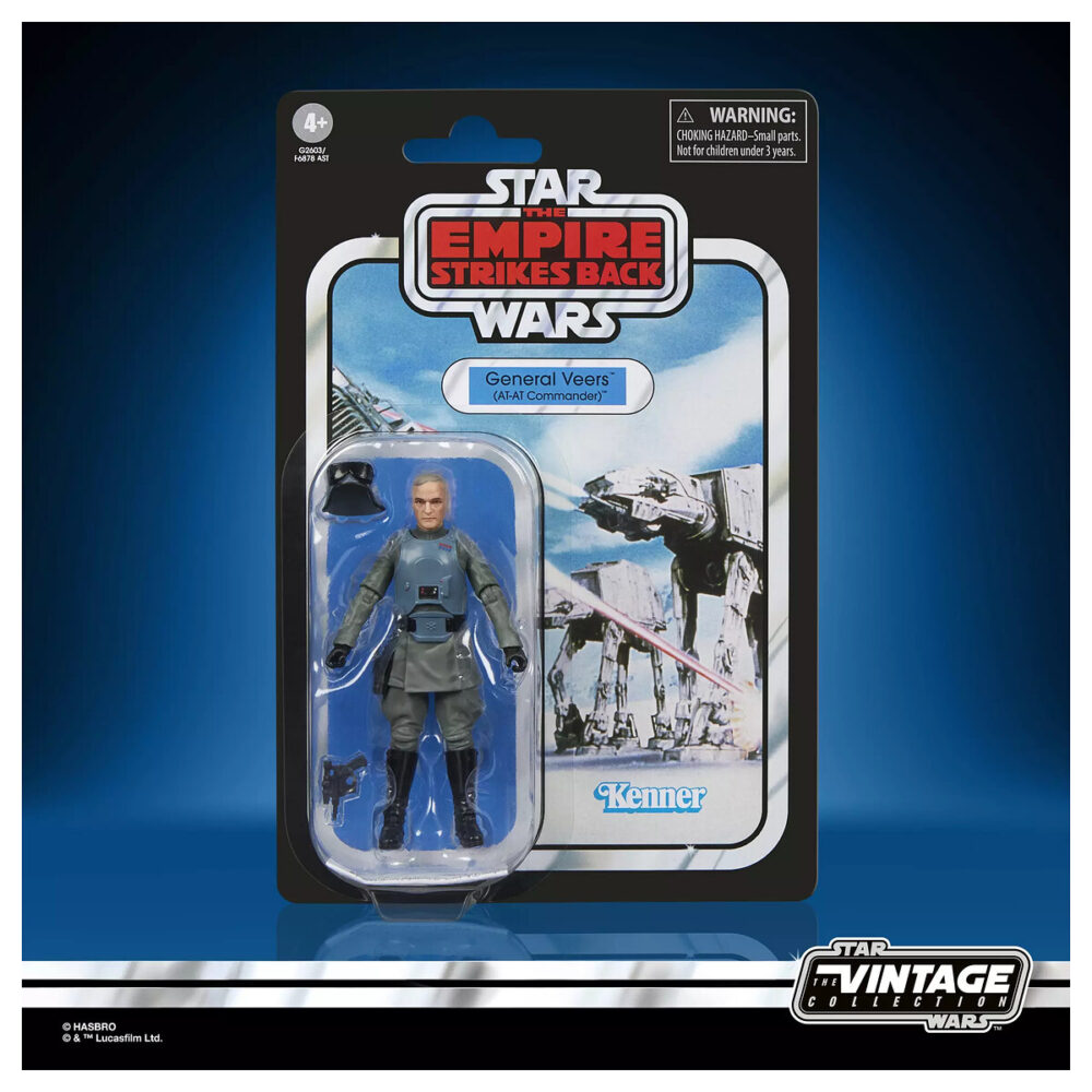 GENERAL VEERS VINTAGE COLLECTION STAR WARS EMPIRE STRIKES BACK. Esta figura articulada de 9,5 cm reproduce con gran fidelidad el aspecto del personaje.