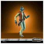 GREEDO VINTAGE COLLECTION STAR WARS A NEW HOPE. Con una altura de 9,5 cm, esta figura destaca por su diseño premium y detalles precisos que capturan al célebre rodiano.