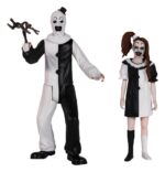 ART THE CLOWN & LITTLE PALE GIRL TERRIFIER 2 5 POINTS SET (2) MEZCO TOYS. figuras articuladas y altamente detalladas de Art el Payaso y a la Niña Pálida.
