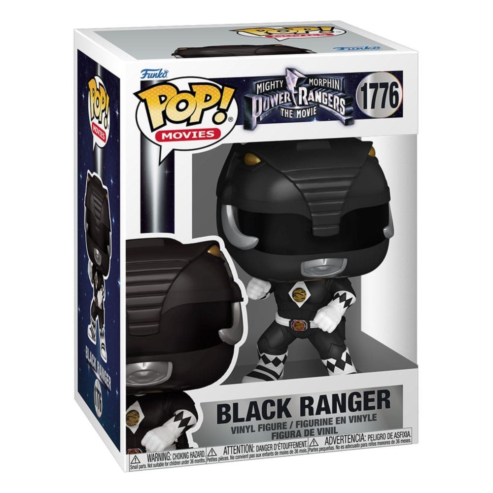 BLACK RANGER POWER RANGERS THE MOVIE FUNKO POP. Figura de vinilo de la línea 'POP!', tamaño aprox. 9 cm.