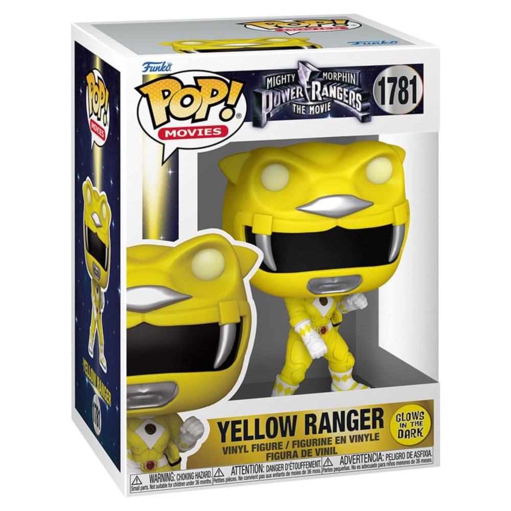 YELLOW RANGER (GITD) POWER RANGERS THE MOVIE FUNKO POP. Figura de vinilo de la línea 'POP!', tamaño aprox. 9 cm.